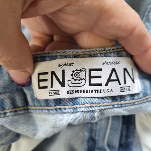 En Jean Womens Blue Mid Rise Distressed Med Wash Denim Skinny Jeans Size 3 - Picture 7 of 12